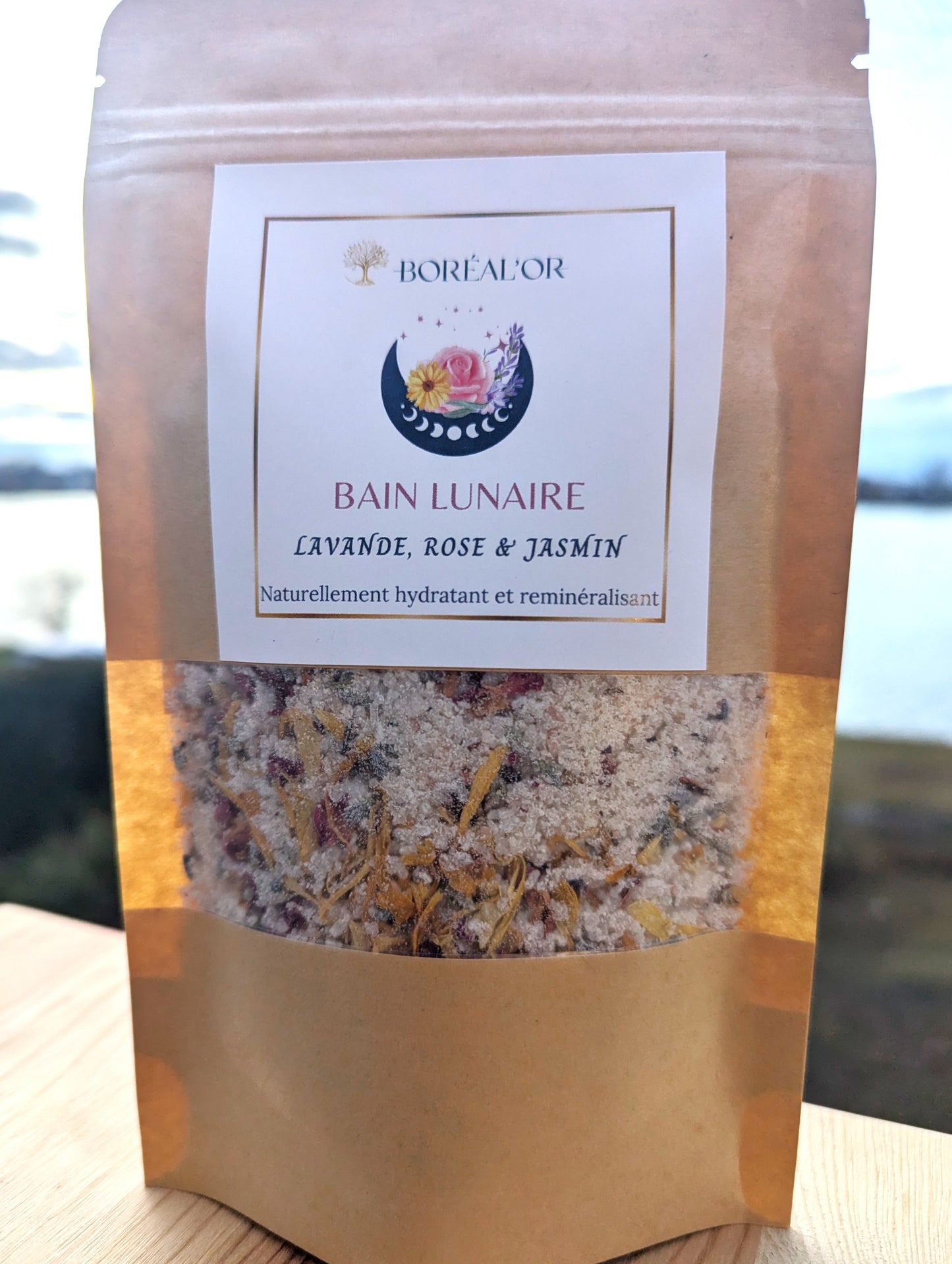Bain lunaire floral: Rose, Lavande et Jasmin (Sac refermable)