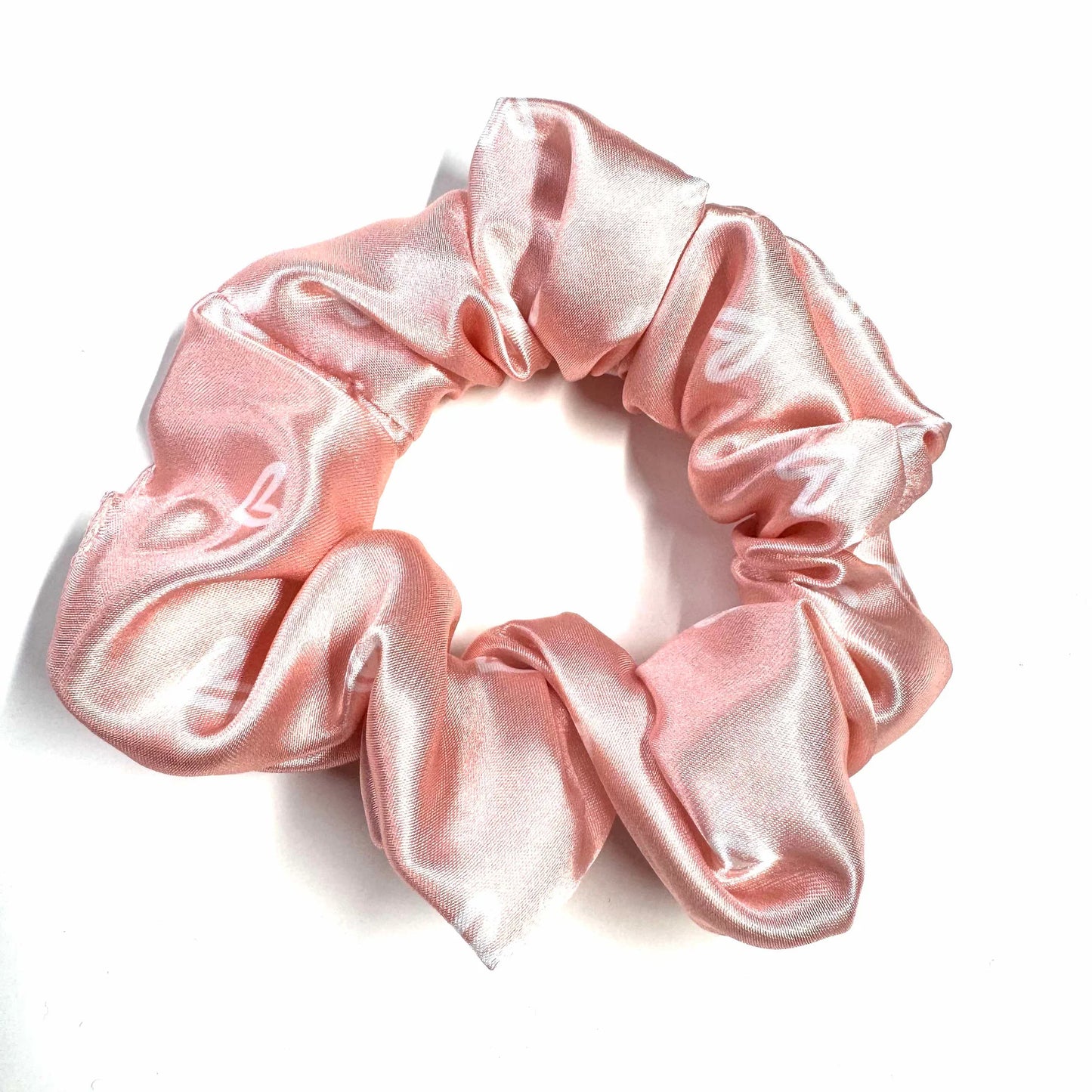 Chouchou en satin, rose pâle