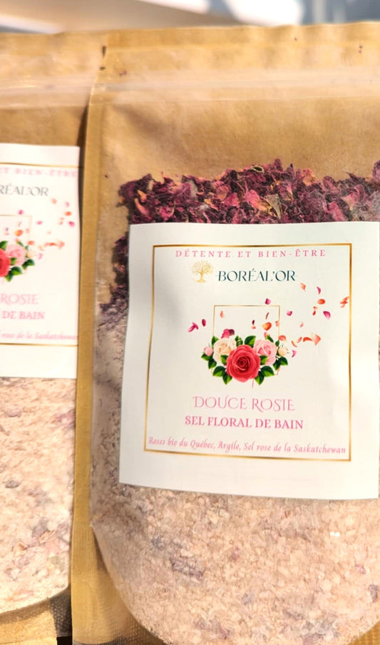 Sel de bain: Douce Rosie - Pure Élégance florale Québécoise