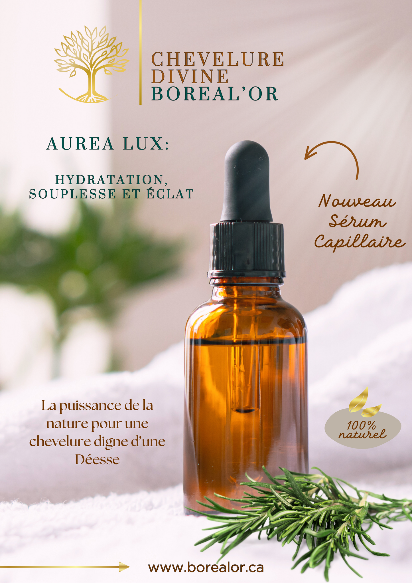 AUREA LUX - Sérum capillaire - hydratation, souplesse et éclat - CHEVELURE DIVINE